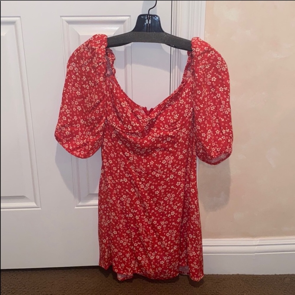 SOLD Reformation Red Floral Kopa Dress - Picture 6 of 6